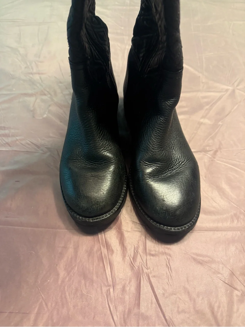 Tory Burch Marion Quilted Tall Riding Boot Black Leather Size 5.6 MSRP $598